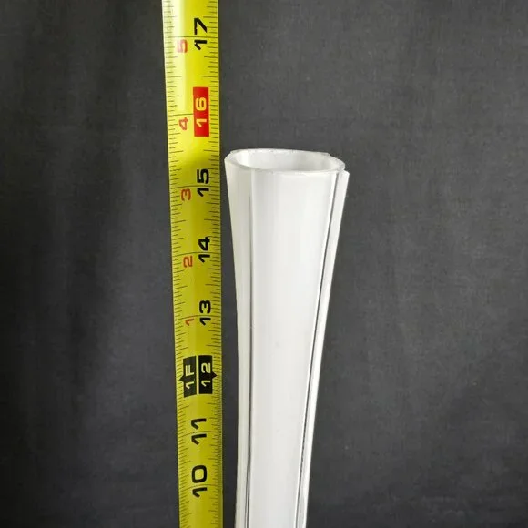 Vintage Clear Glass Floor Bud Vase 16" Tall Trumpet Stretch Flared Base Decor - Picture 6 of 9